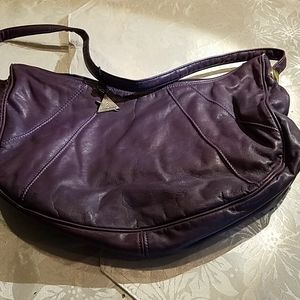 Evan Picone purple leather handbag